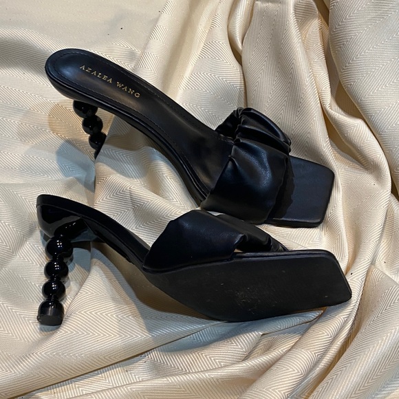 Azelea Wang Black Open Square Toe Sofi Herls - Picture 3 of 9